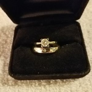 Sterling silver engagement set